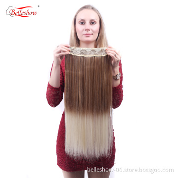 Hot sellhair clip in extension wet and wavy clip in hair extension synthetic cheap kinky straight clip in hair extension